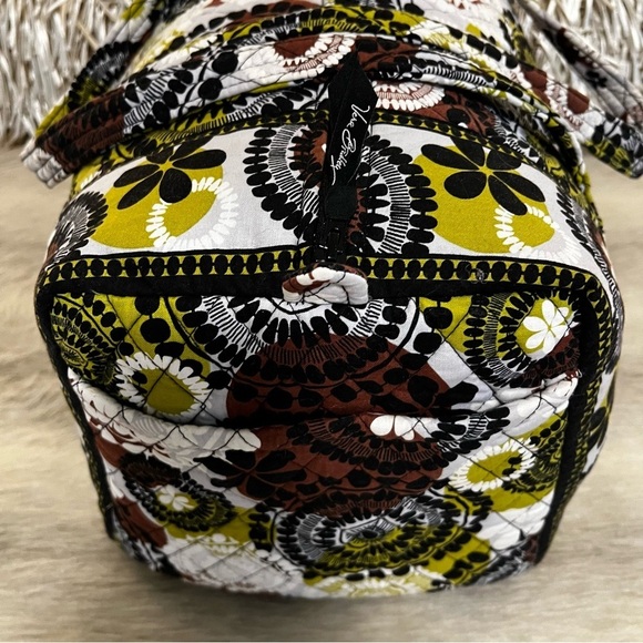 VERA BRADLEY Cocoa Moss Large Duffle Bag 2 Handles Zip Top Brown Green 2013 - Picture 5 of 13